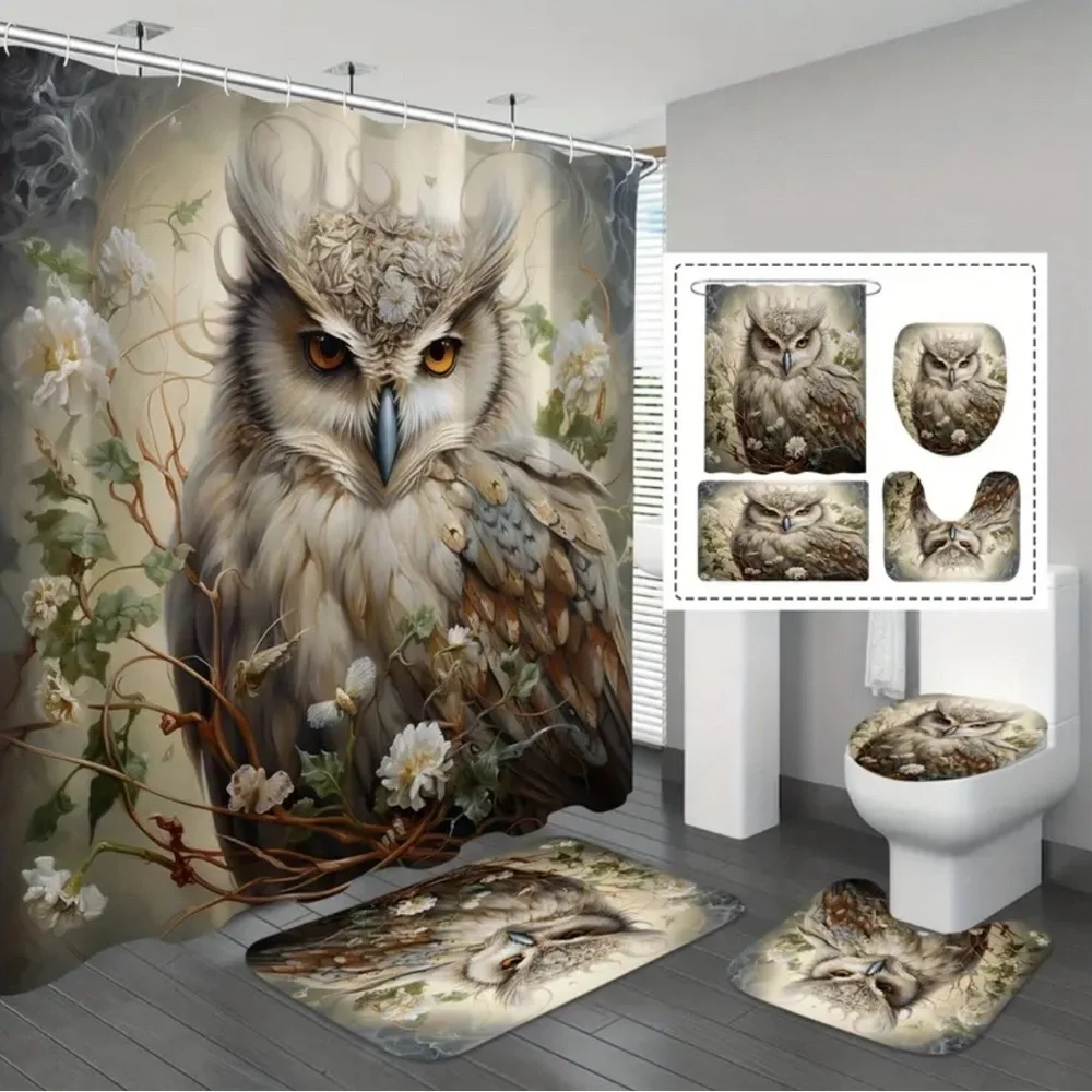 4pc Owl Bathroom Set NWT